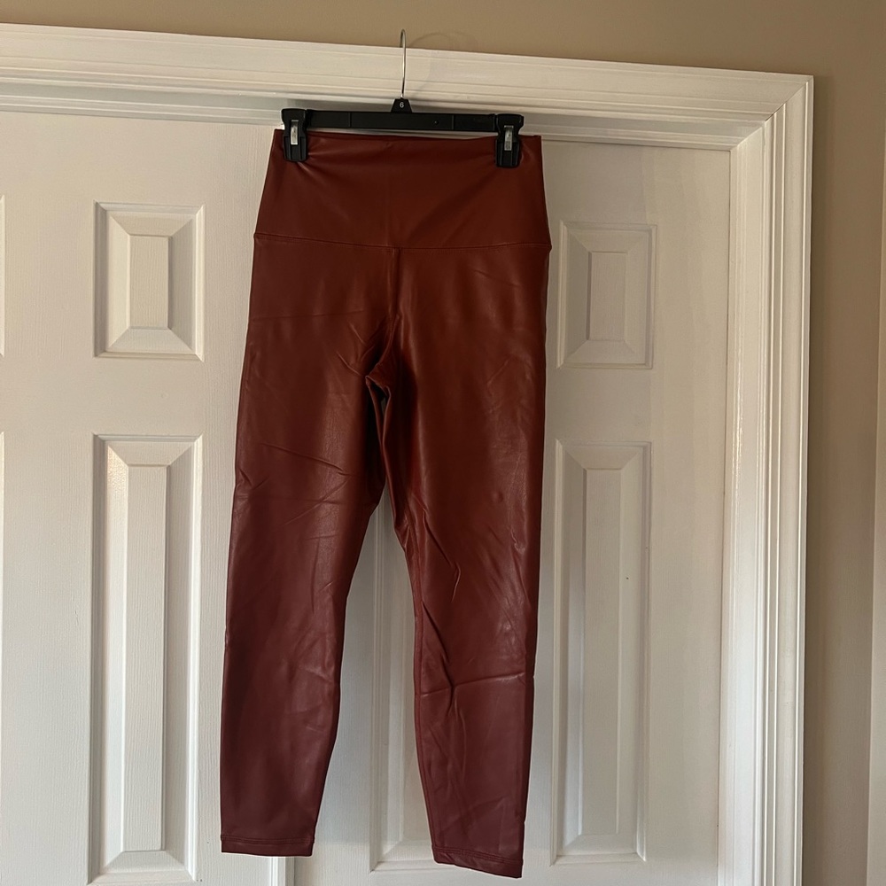 90 degrees red/brown pleather pants